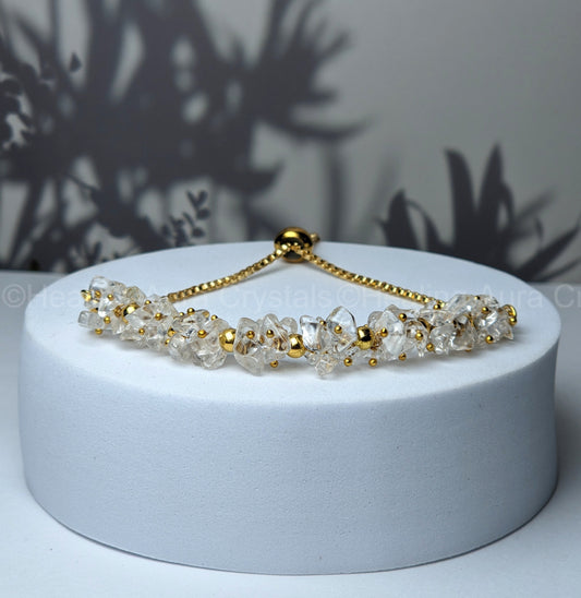 Clear Quartz Chip Chain Bracelet