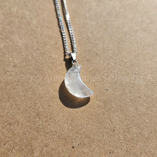 Clear Quartz Moon Mini Pendant