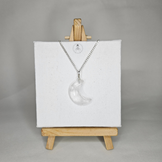 Clear Quartz Moon Pendant