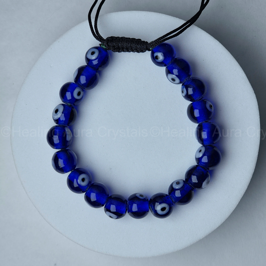 Evil Eye Bracelet in Adjustable Black Thread (9.5mm)