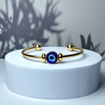 Evil Eye Golden Bangle Bracelet