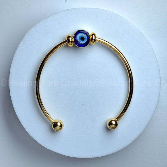 Evil Eye Golden Bangle Bracelet