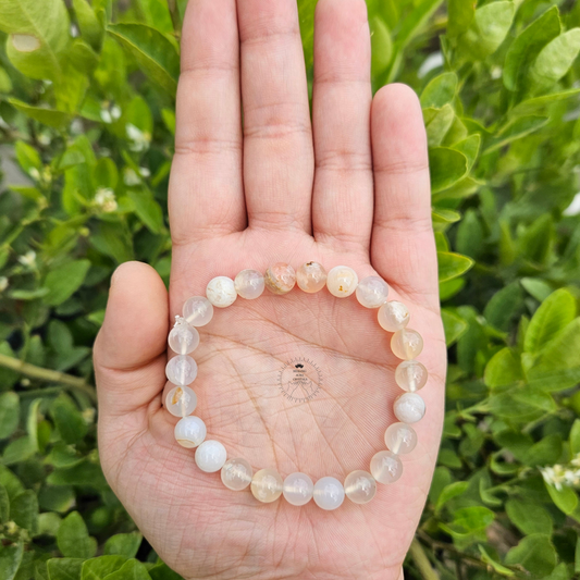 Flower Agate Bracelet (8mm)