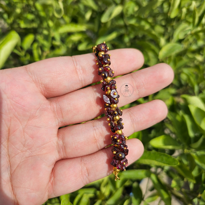 Garnet Chip Chain Bracelet