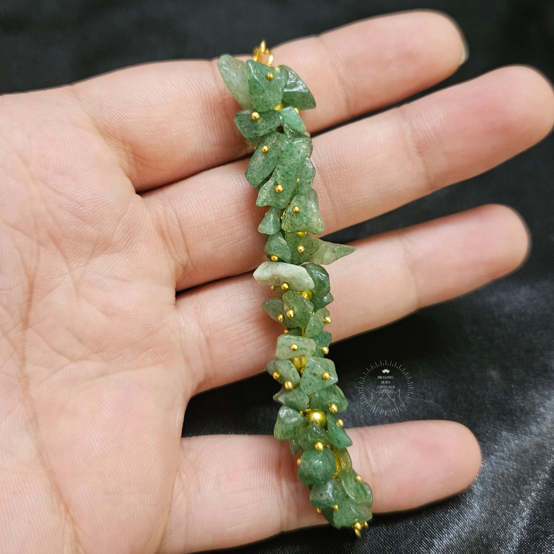 Green Aventurine Chip Chain Bracelet