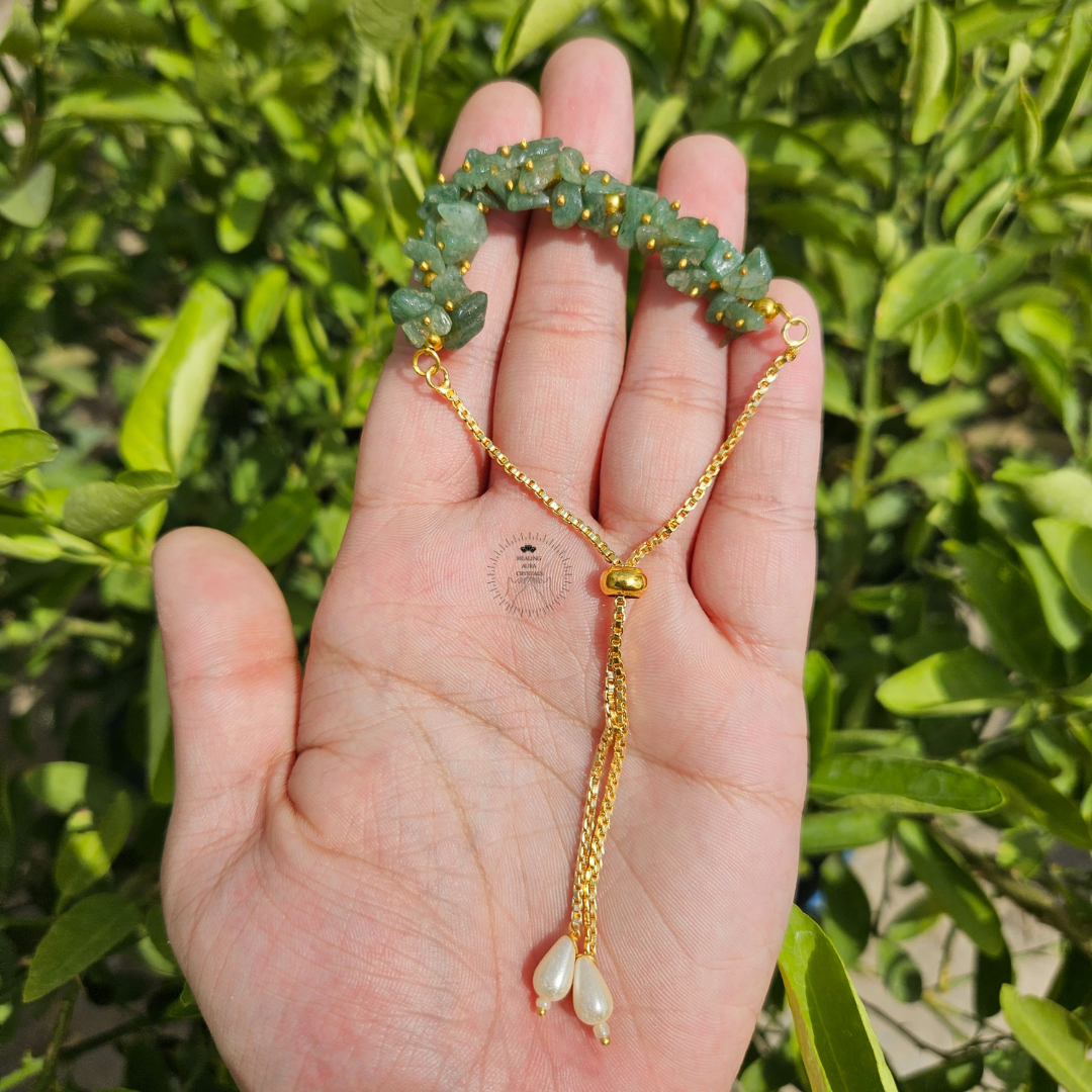 Green Aventurine Chip Chain Bracelet