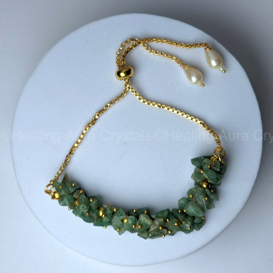 Green Aventurine Chip Chain Bracelet