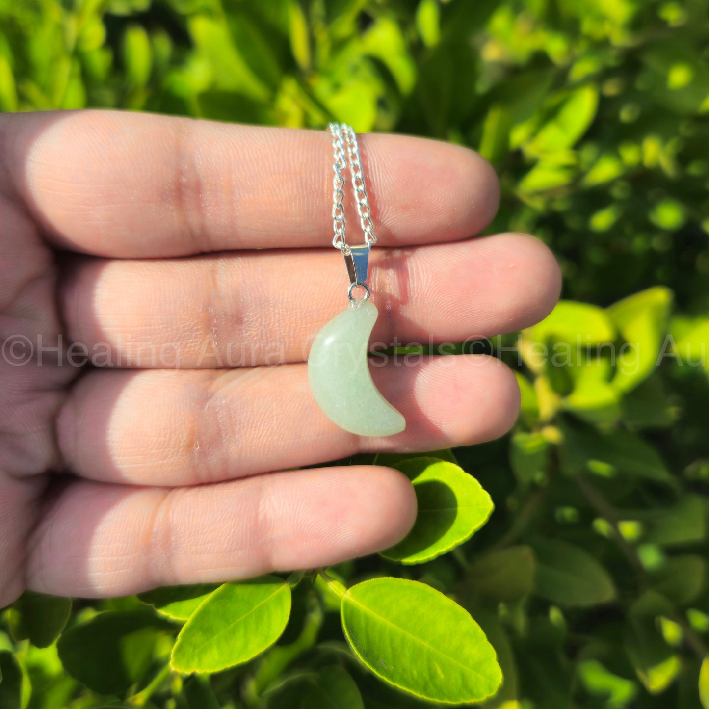 Green Aventurine Mini Moon Pendant