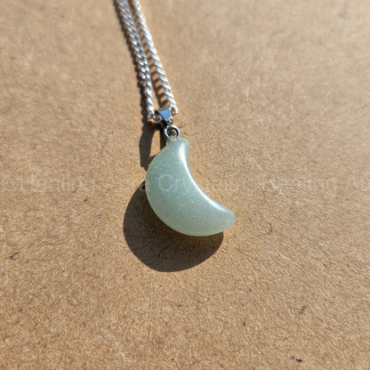 Green Aventurine Mini Moon Pendant