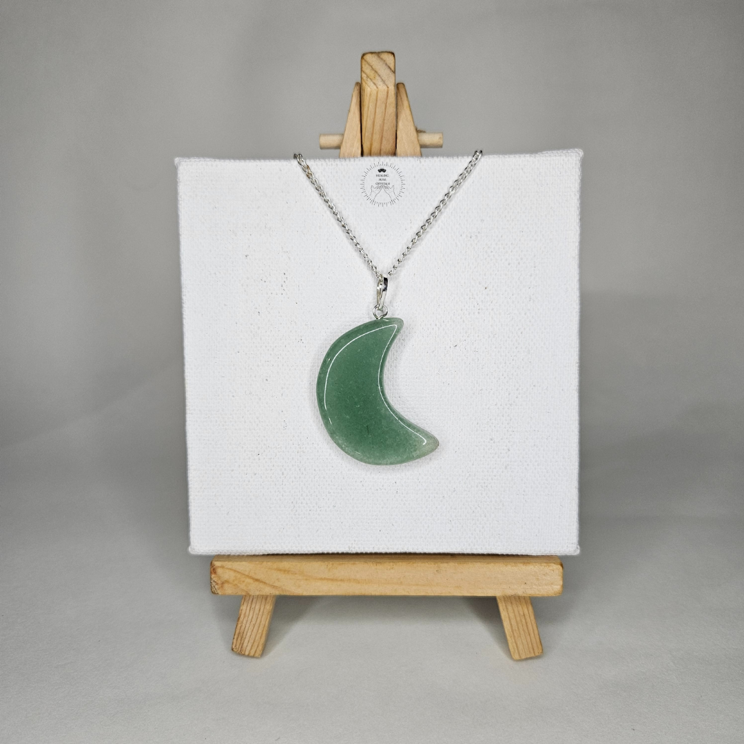 Green Aventurine Moon Pendant