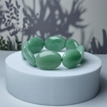 Green Aventurine Oval Beads Bracelet