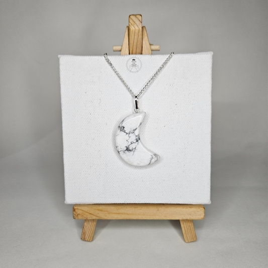 Howlite Moon Pendant