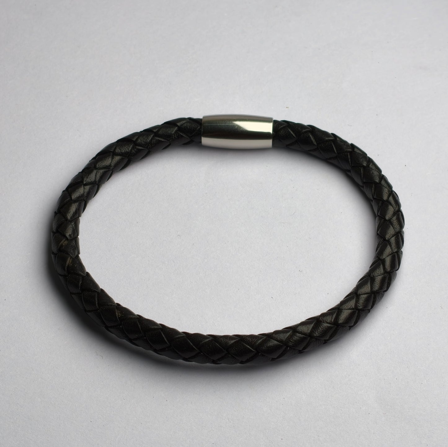 Core Braid Leather Bracelet- Magnetic Clasp or Minimal Braid Leather Bracelet