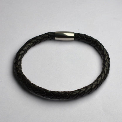 Core Braid Leather Bracelet- Magnetic Clasp or Minimal Braid Leather Bracelet