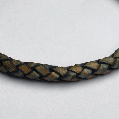 Core Braid Leather Bracelet- Magnetic Clasp or Minimal Braid Leather Bracelet