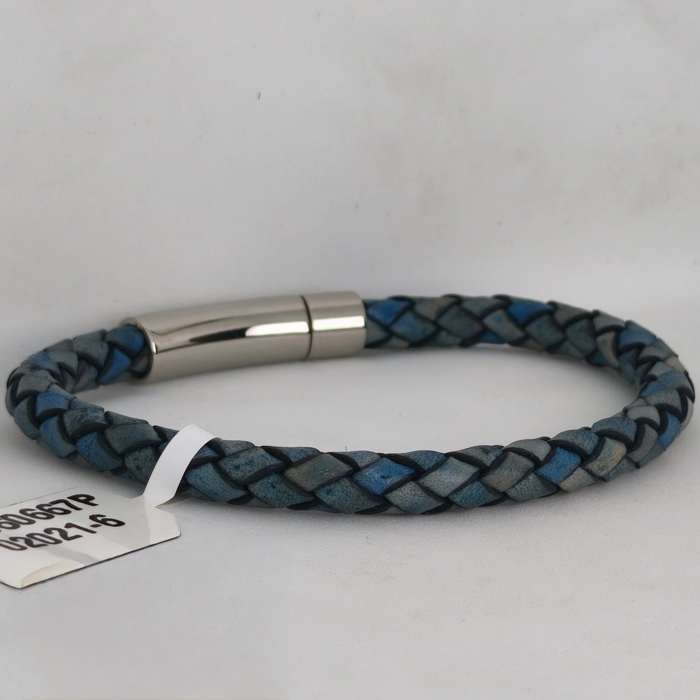 Core Braid Leather Bracelet- Push Lock Clasp