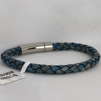 Core Braid Leather Bracelet- Push Lock Clasp