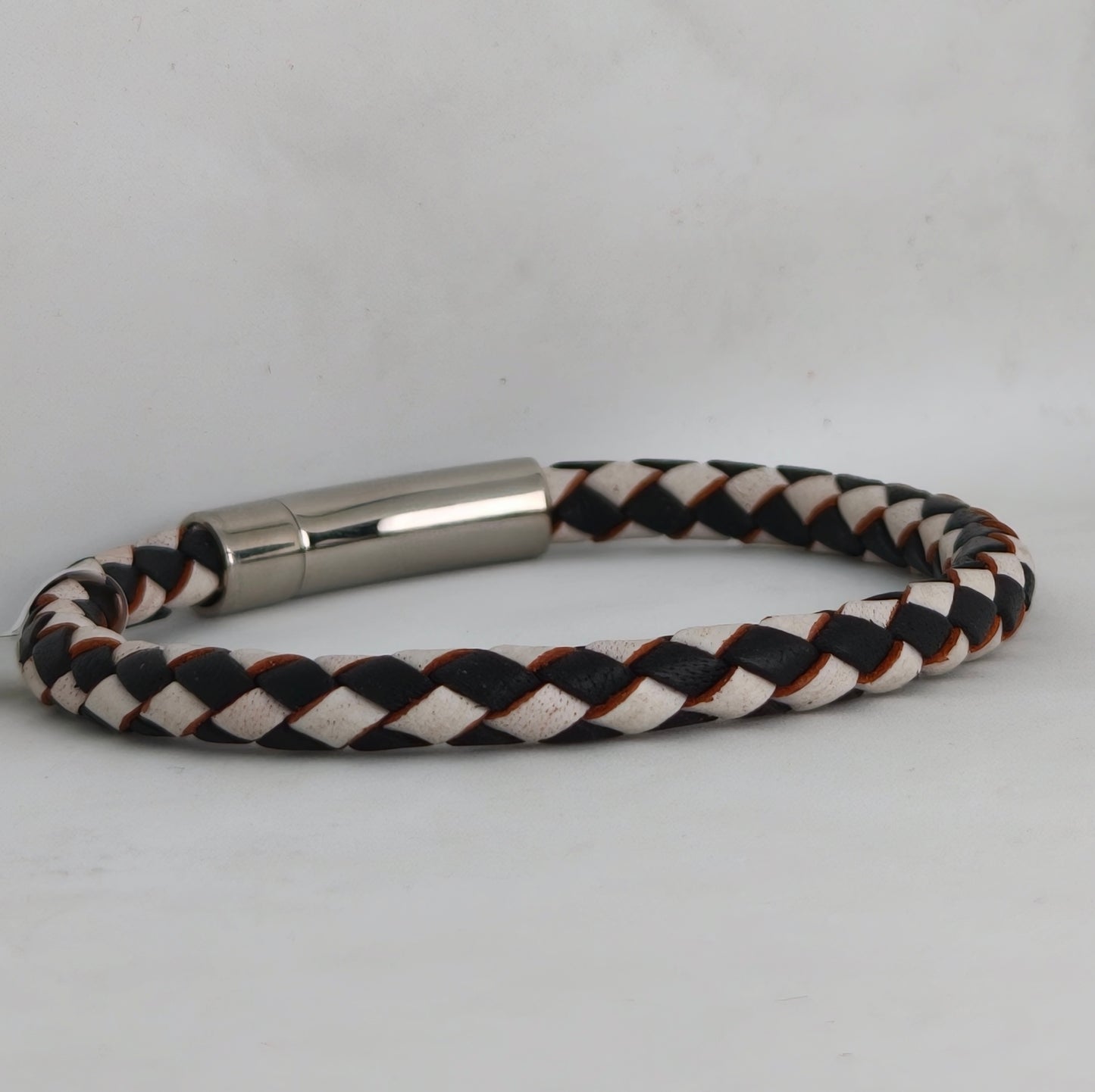 Core Braid Leather Bracelet- Push Lock Clasp