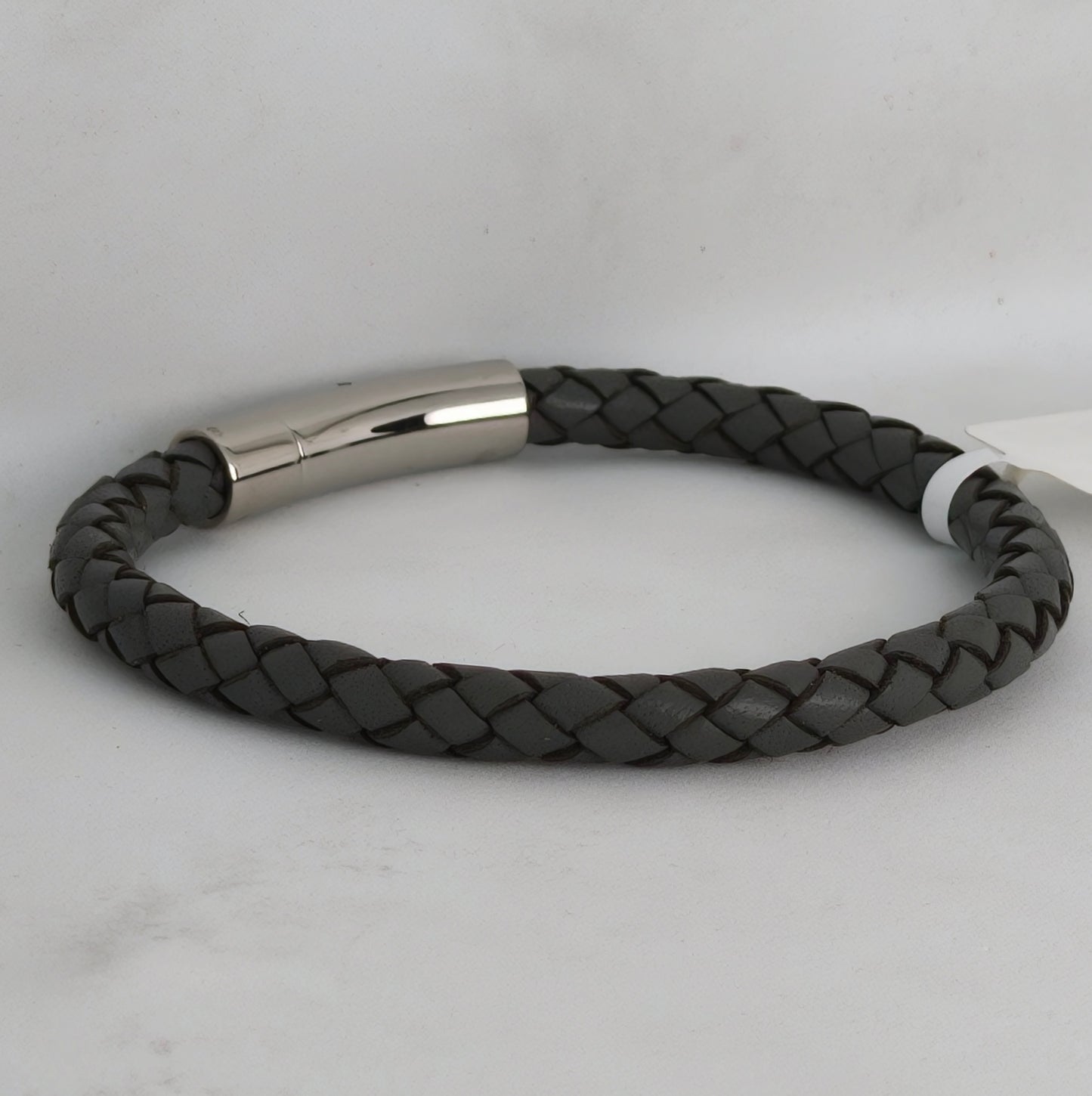 Core Braid Leather Bracelet- Push Lock Clasp