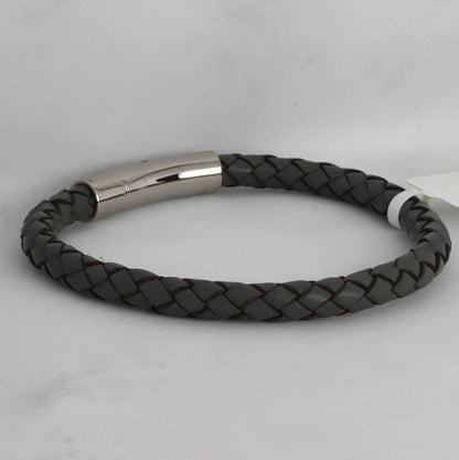 Core Braid Leather Bracelet- Push Lock Clasp