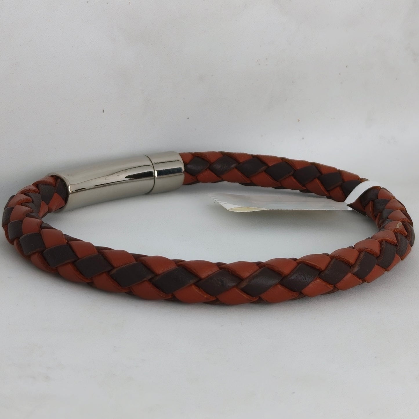 Core Braid Leather Bracelet- Push Lock Clasp