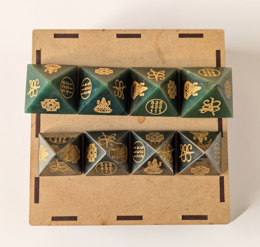 Lakshmi Shree Yantra & Zibu Symbol Pyramid – 1 Inch