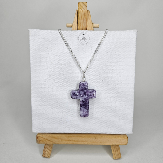 Lepidolite Cross Pendant