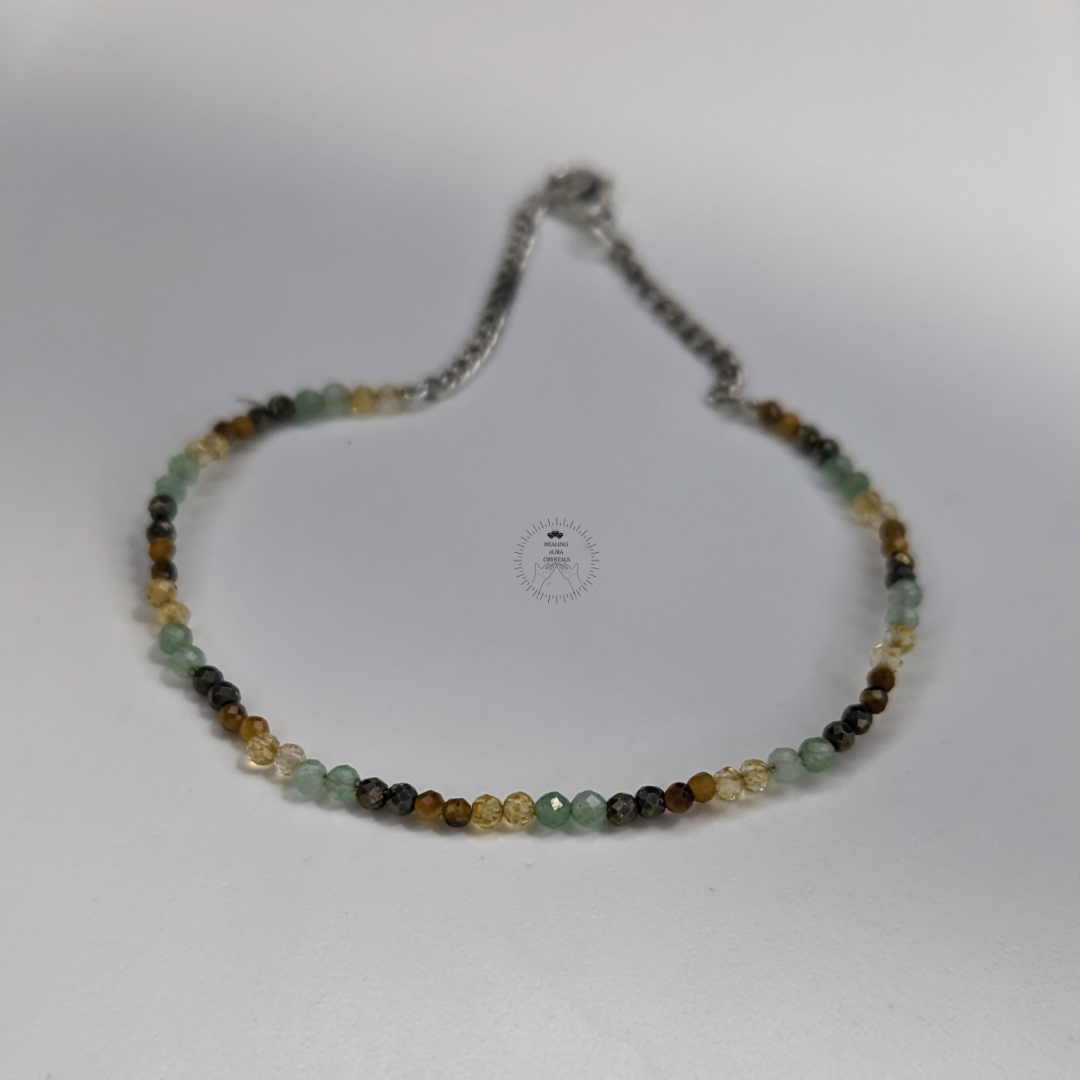 Money Magnet/ Wealth Bracelet Faceted/ Diamond Cut Bracelet in chain (2mm)