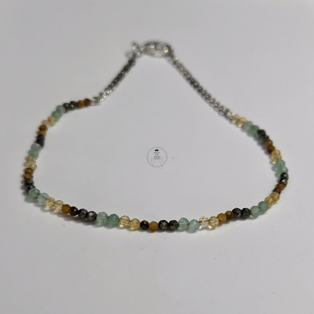 Money Magnet/ Wealth Bracelet Faceted/ Diamond Cut Bracelet in chain (2mm)