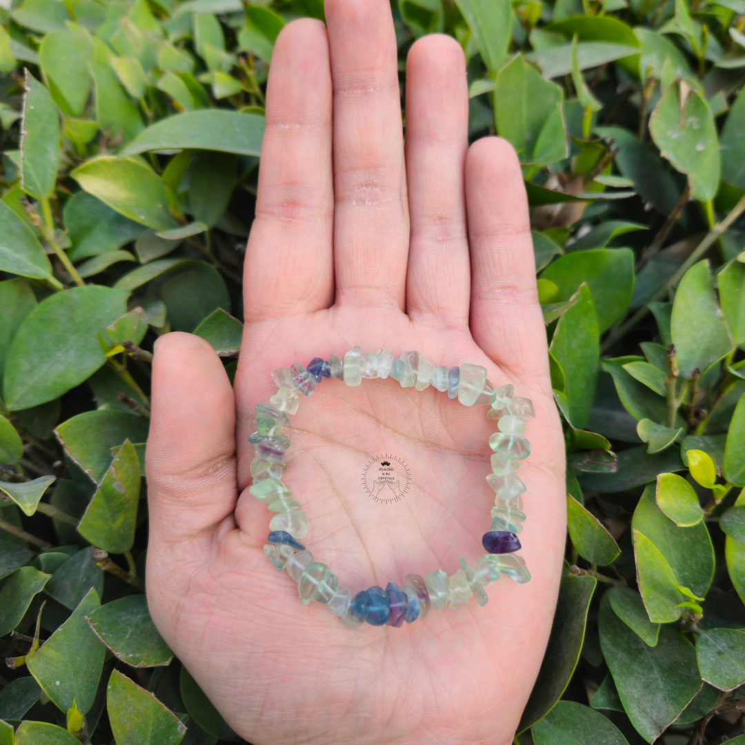 Rainbow Fluorite Chip Bracelet