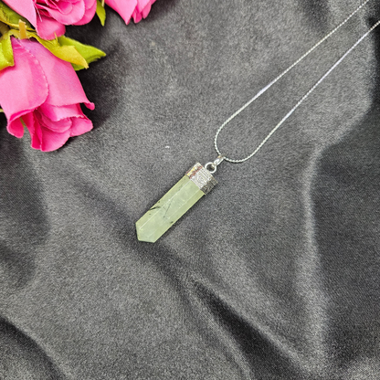 Prehnite Pencil Pendant