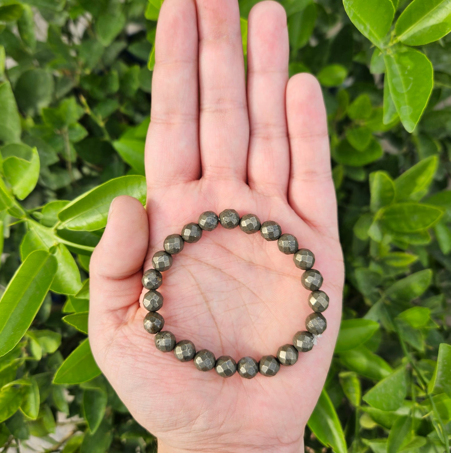 Pyrite Diamond Cut Bracelet (8mm)