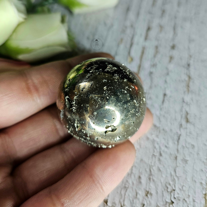 Pyrite Raw Druzy Sphere (with stand)