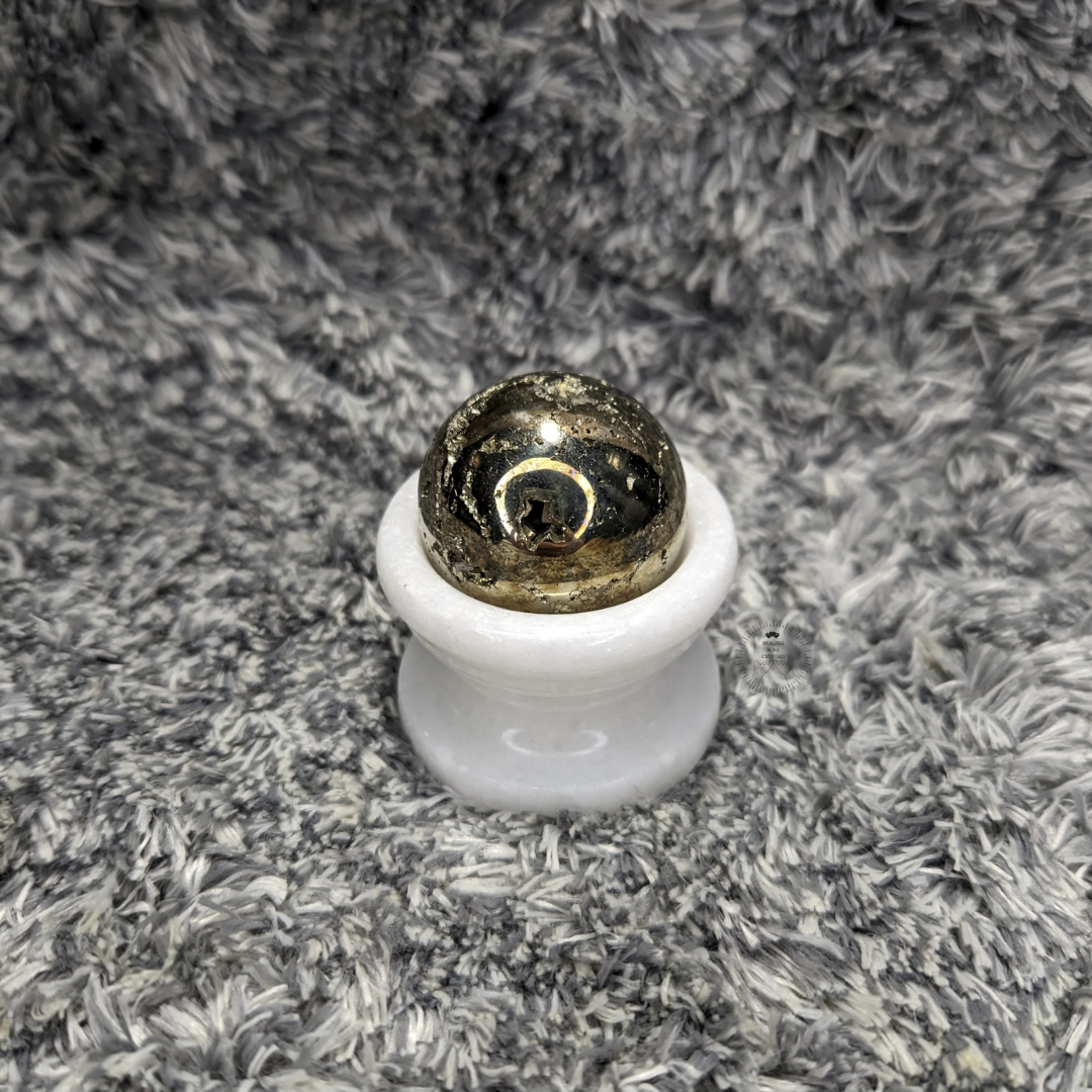 Pyrite Raw Druzy Sphere (with stand)