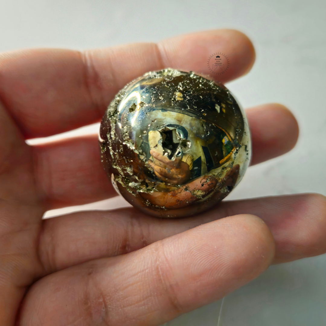Pyrite Raw Druzy Sphere (with stand)