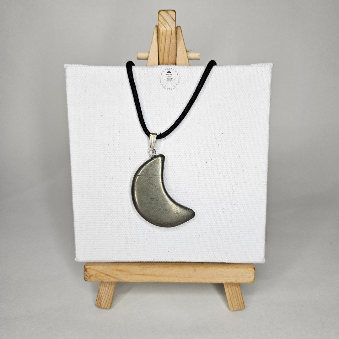 Pyrite Moon Pendant