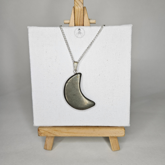 Pyrite Moon Pendant