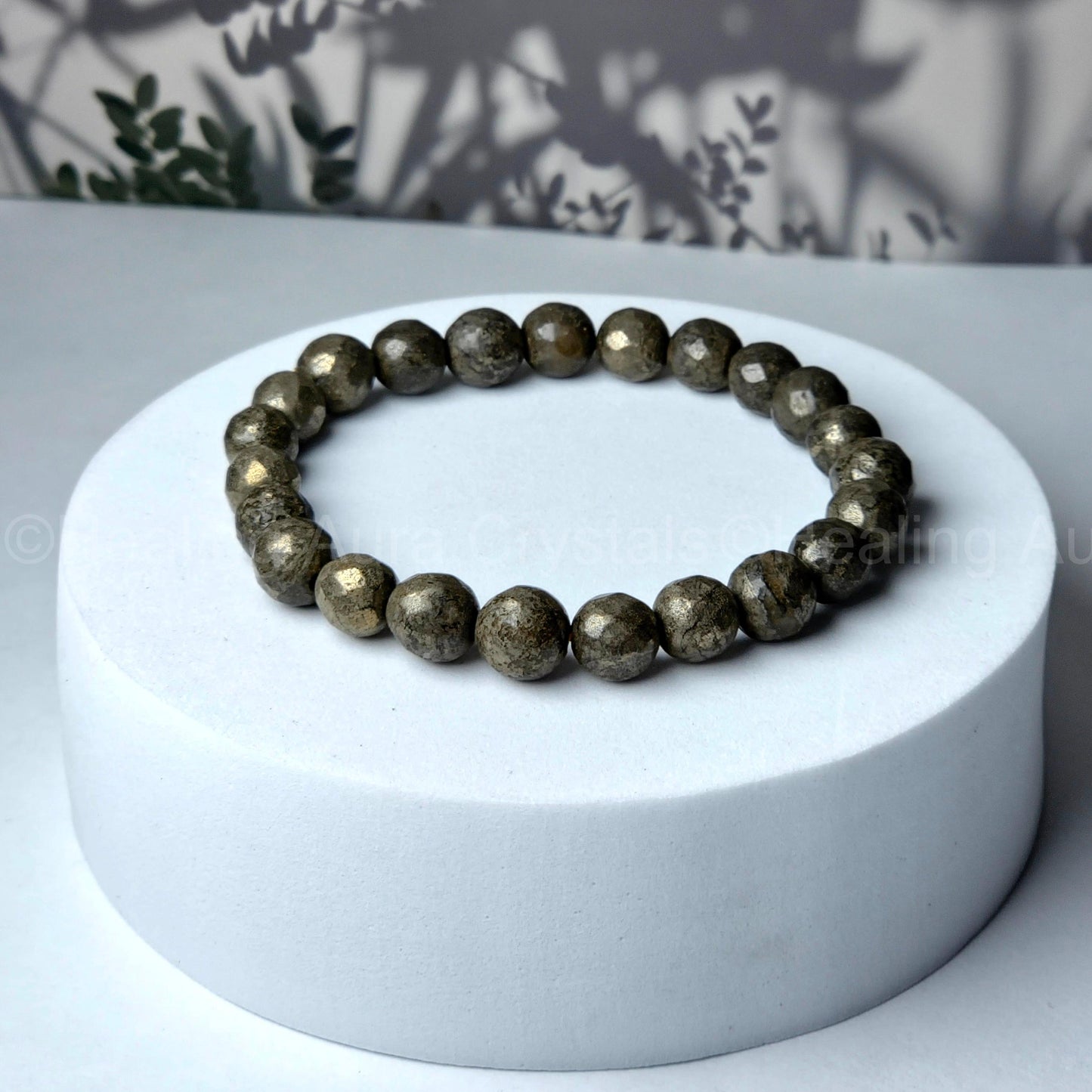 Pyrite Diamond Cut Bracelet (8mm)