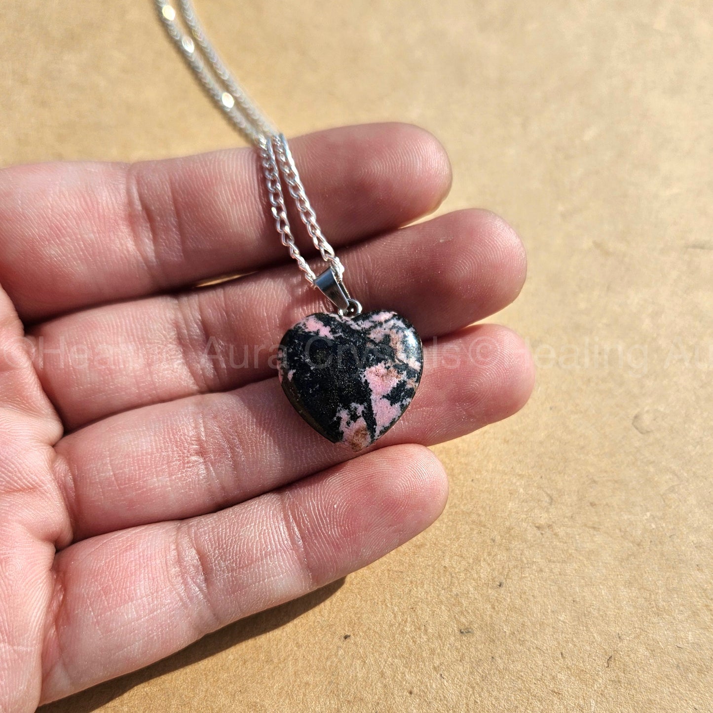 Rhodonite Heart Pendant