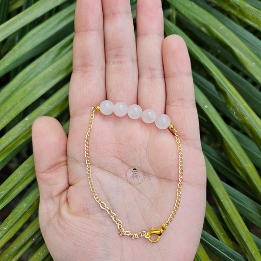 Rose Quartz Golden Chain Bracelet