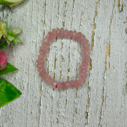 Rose Quartz Chip Bracelet- Premium Quality