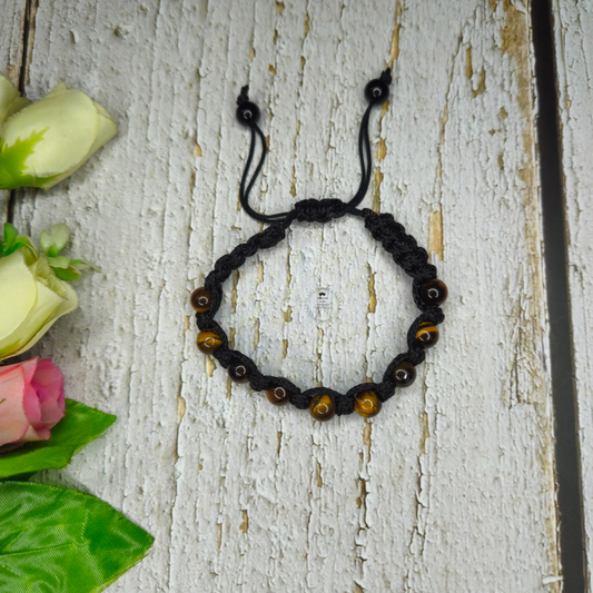 Tigers Eye Black Thread Bracelet