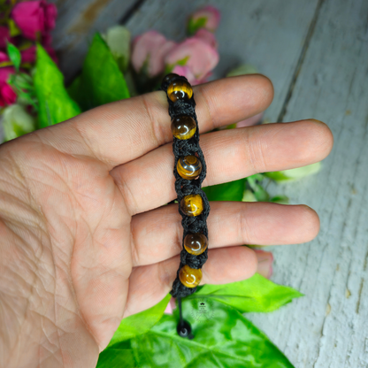 Tigers Eye Black Thread Bracelet (8mm)