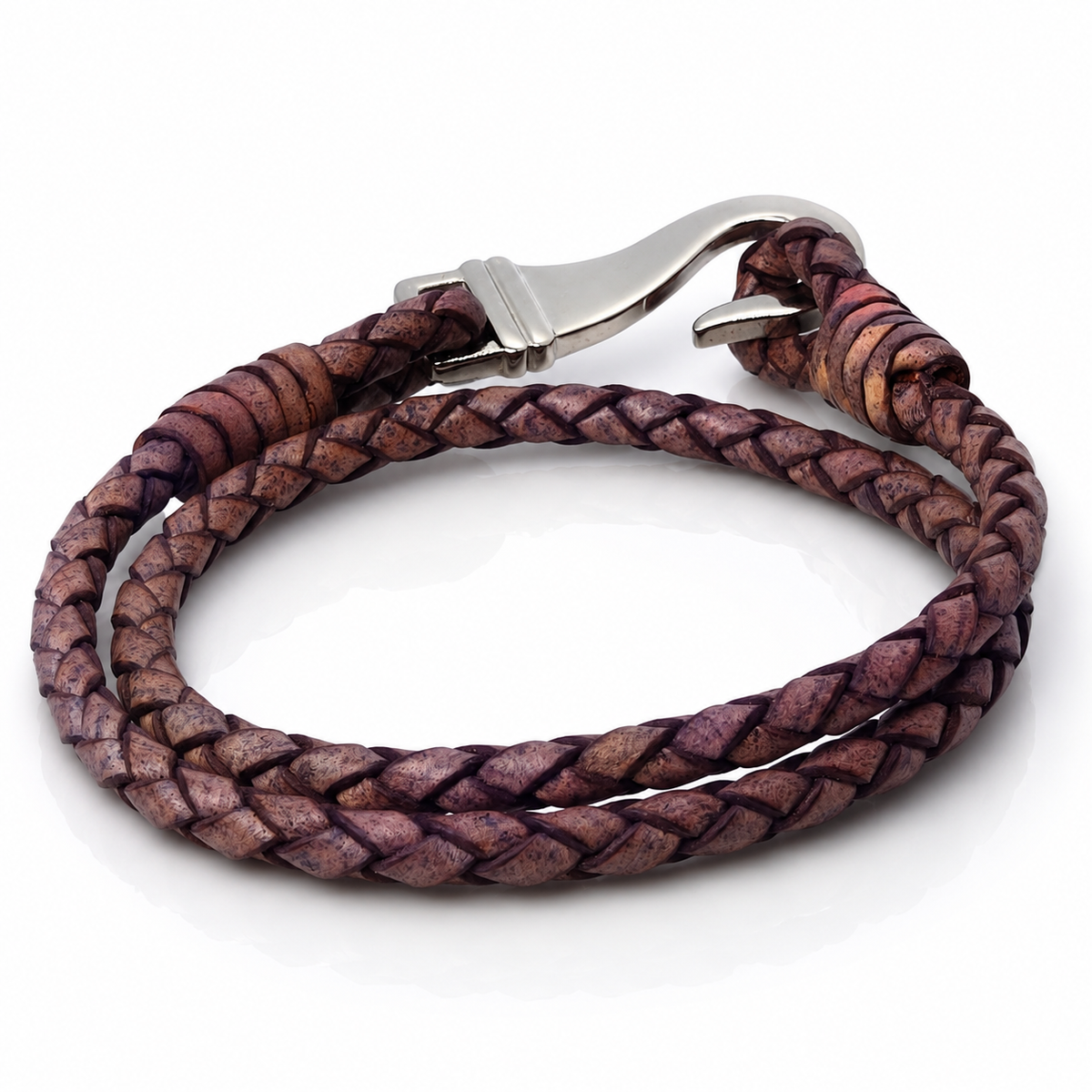 Dual Strand Leather Bracelet - Fish Hook