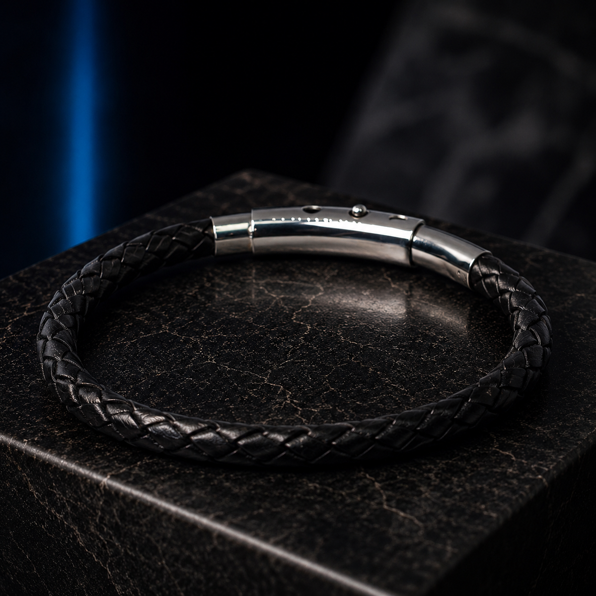 Core Braid Leather Bracelet- Snap Button Clasp