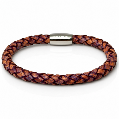 Core Braid Leather Bracelet- Magnetic Clasp or Minimal Braid Leather Bracelet