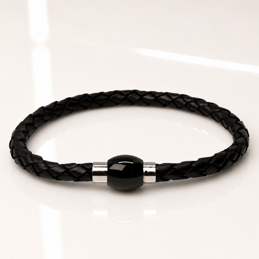 Core Braid Leather Bracelet- Magnetic Ball Clasp