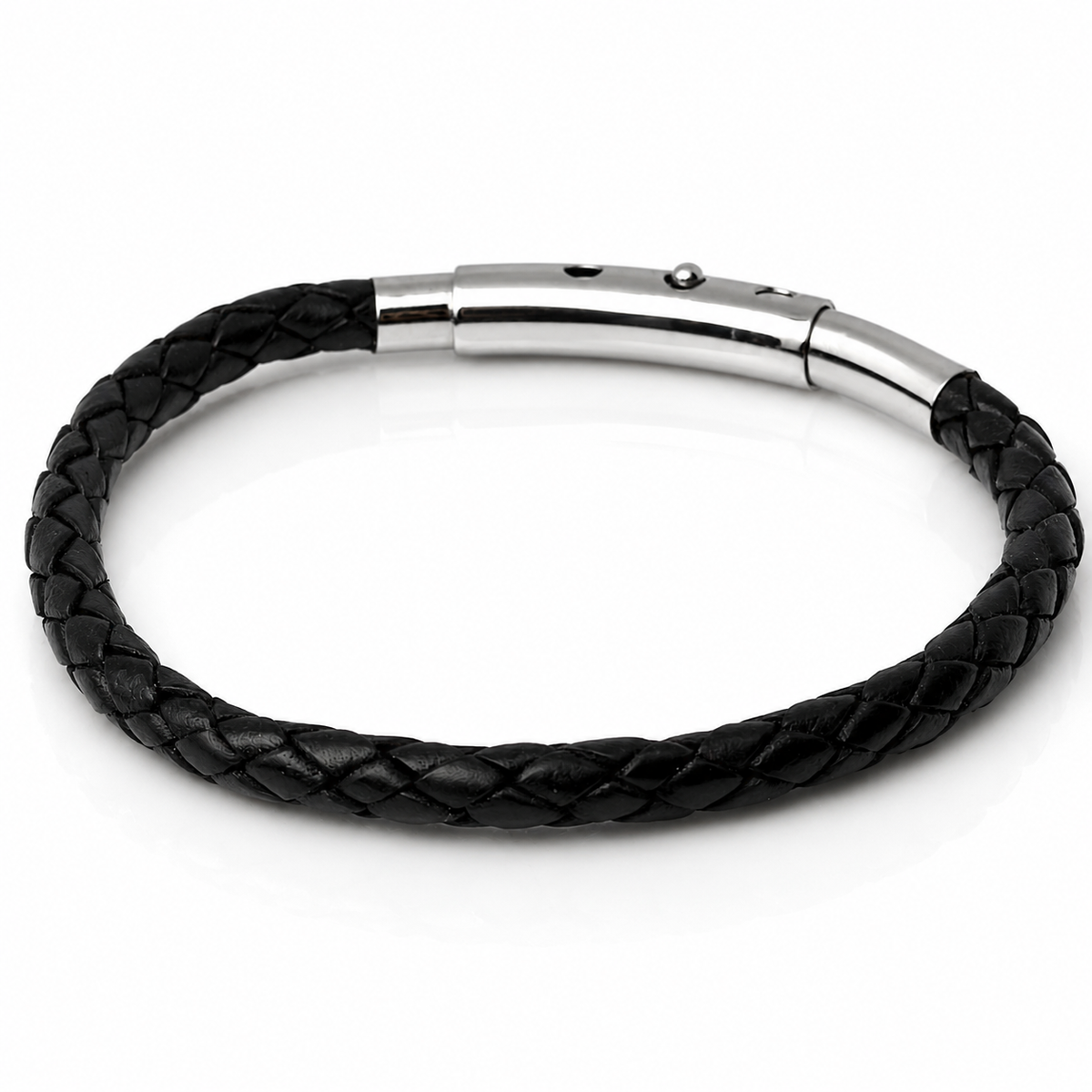 Core Braid Leather Bracelet- Snap Button Clasp