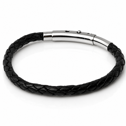 Core Braid Leather Bracelet- Snap Button Clasp