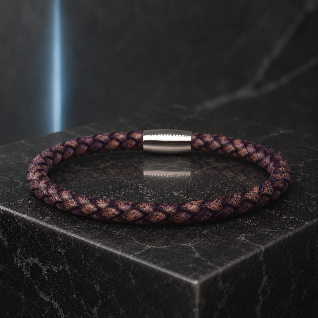 Core Braid Leather Bracelet- Magnetic Clasp or Minimal Braid Leather Bracelet